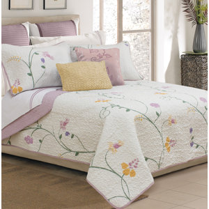 Luxury Bedding Collection Beige Microfiber Modern & Contemporary 2 Piece Quilt Set