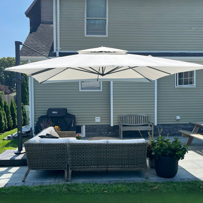 Parasol carré 12 po, Toile naturel
