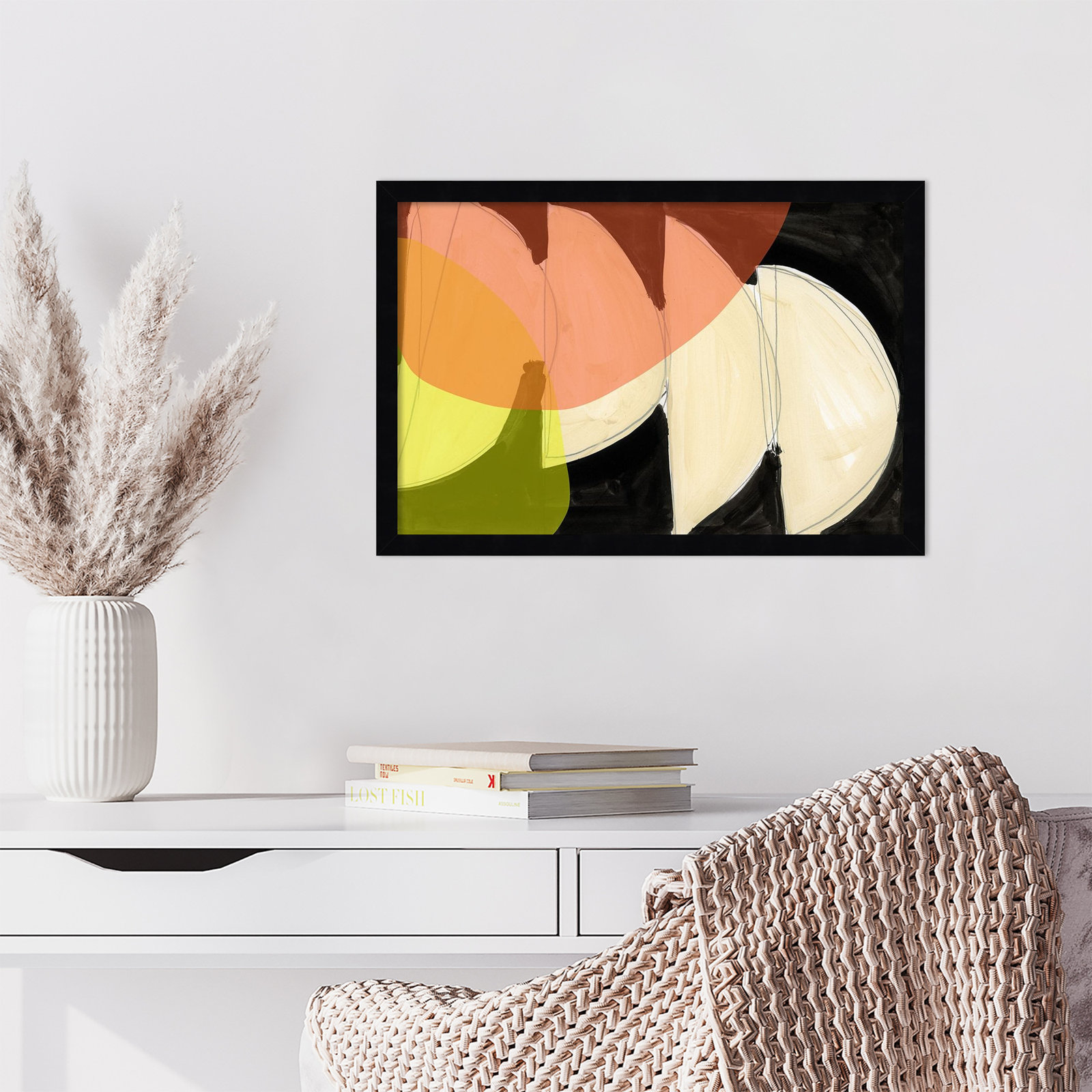 Gilpin "Four Semi Moons I" Print, 15" H x 21" W, Black