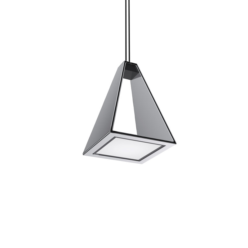 Tria 1-Light Single Geometric Pendant, Polished Chrome