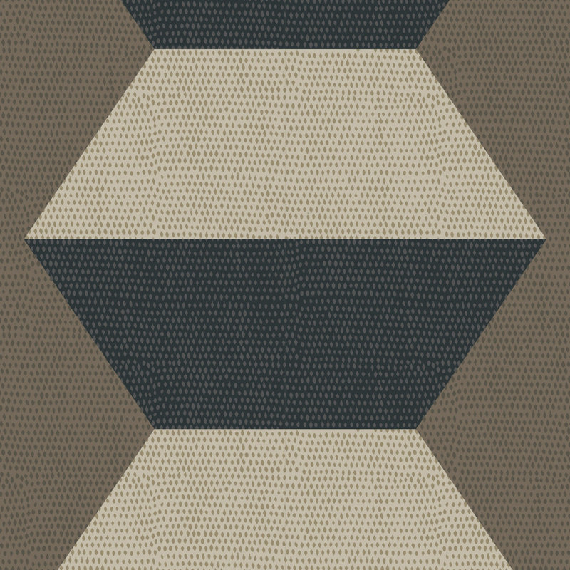 Infinity Blocks - Lacquered Wallpaper, Non-Pasted, Faux Grasscloth, Coconut