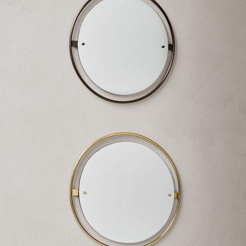 Nimbus Engineered Wood Mirror, 23.6" x 23.6", Polished Brass