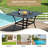 36" Patio Table For 4, Metal Outdoor Dining Table With Coating, Square Steel Slated Outdoor Table With 2" Umbrella Hole For Garden Backyard, Black
