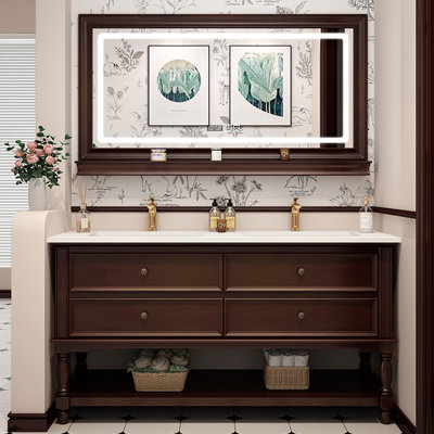 Meuble-lavabo de style américain de luxe rétro