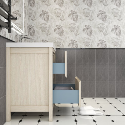 Meuble-lavabo simple 29,5 po avec plateau en acrylique Fuiloro