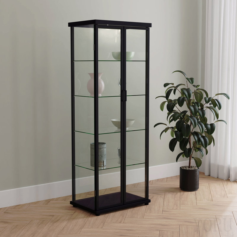 Vitrine noire à 4 tablettes