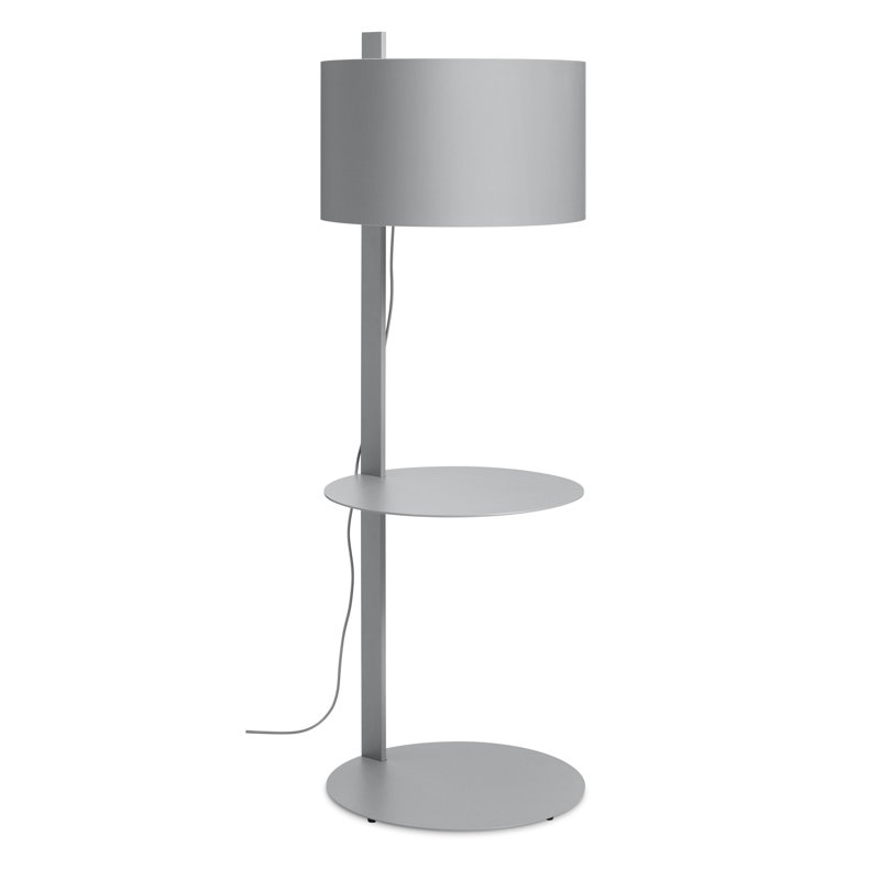 Note Tray Table Floor Lamp, Light Gray