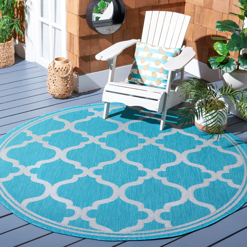 Tapis d'intérieur / extérieur lavable à la machine Bermuda Performance, Rond 6 pi 7 po