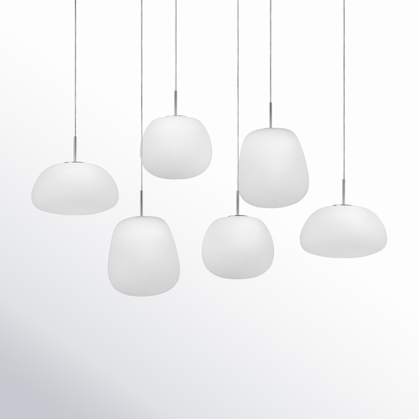 Hughie 6 Light Glass Dimmable LED Pendant