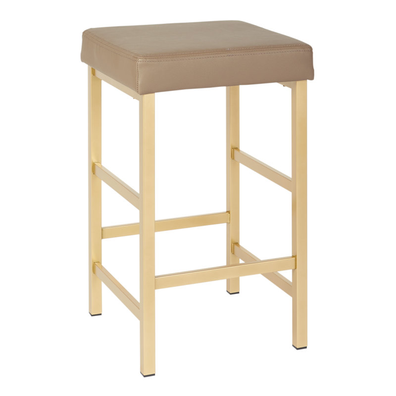 Tabouret de bar et de comptoir Fowey, Chameau, Doré, Tabouret de bar (siège d'une hauteur de 30,12 po)