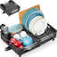 Égouttoir à vaisselle réglable en acier inoxydable, égouttoir à vaisselle extensible, égouttoir à assiettes, égouttoir à vaisselle de très grande capacité-80276704-115678989