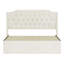 Structure de lit capitonnée et capitonnée avec accents en cristal, cadre de lit avec tête de lit à oreilles et espace de rangement sous le lit-1481536497
