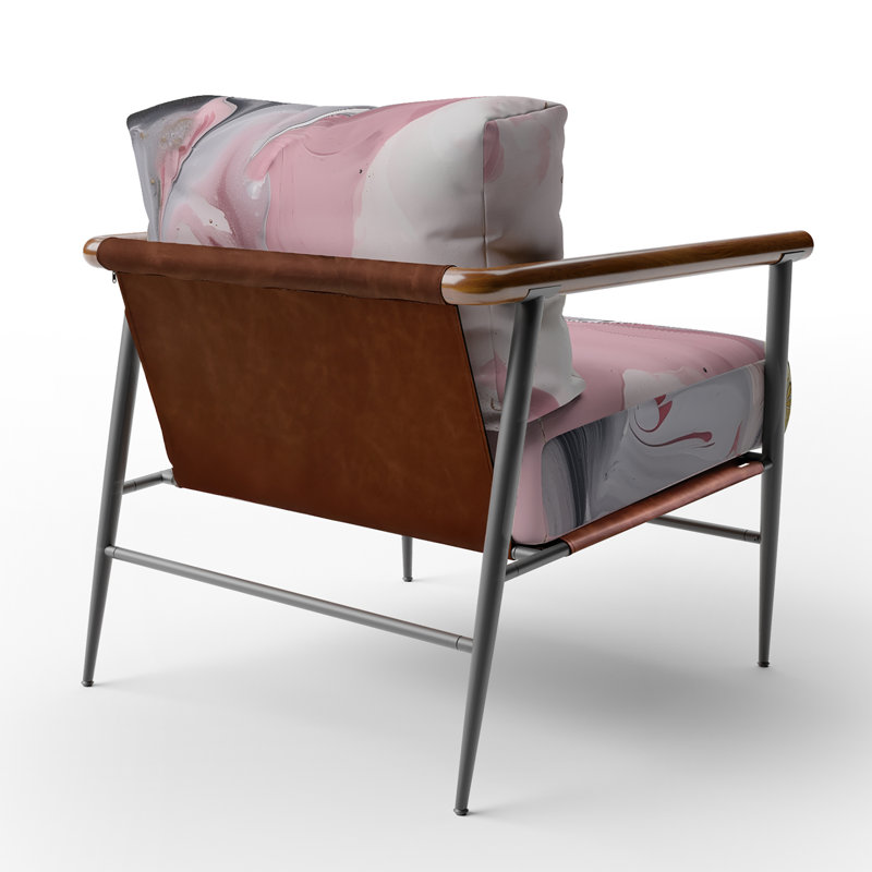 Fauteuil d'appoint rembourré abstrait, Noir