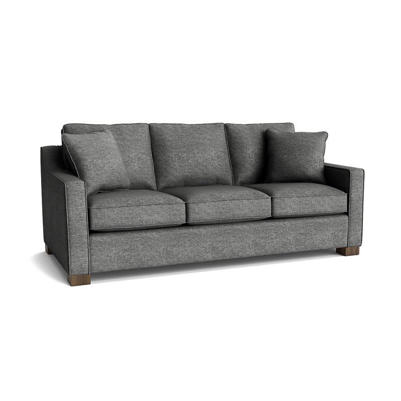 Canapé-lit à accoudoirs carrés de 79 po avec coussins réversibles Aceyon, Noyer, Gris anthracite Jango