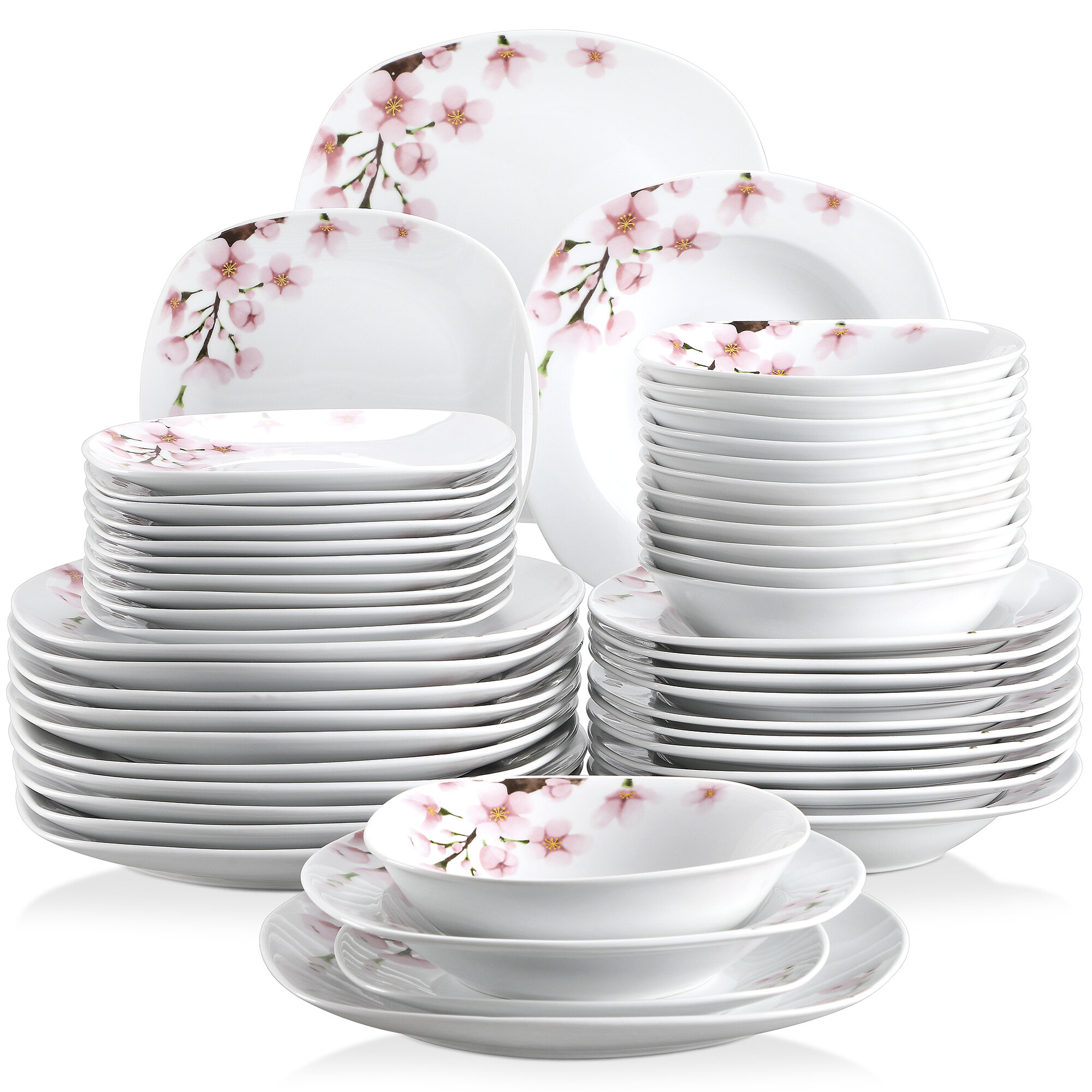 MALACASA 4-Piece White Porcelain Dinnerware in the Dinnerware department at