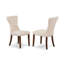 Ensemble de table de salle à manger 9 pièces comprenant une table de cuisine rectangulaire à feuilles de papillon et 8 chaises rembourrées en tissu de lin beige clair, acajou-517723025-517723031-517723024