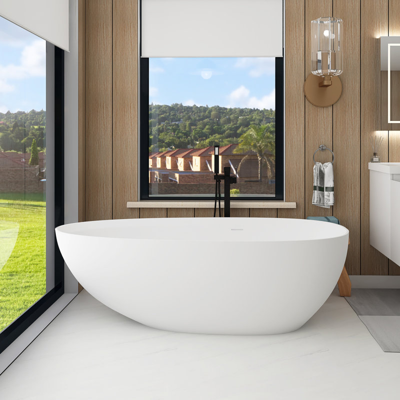 71“ Freestanding Soaking Solid Surface Bathtub
