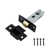  5 Sets Door Ball Bearing Hinges 3" in Black and Tubular Latch with Plate and Fixings