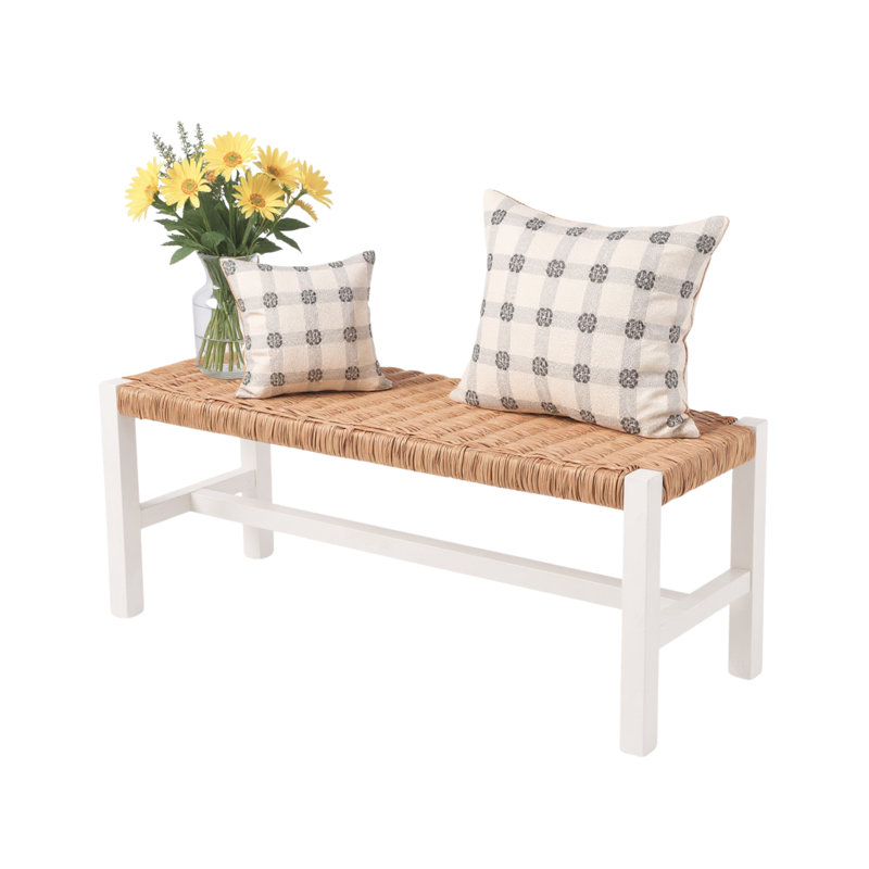 Banc en bois Alisma, Blanc