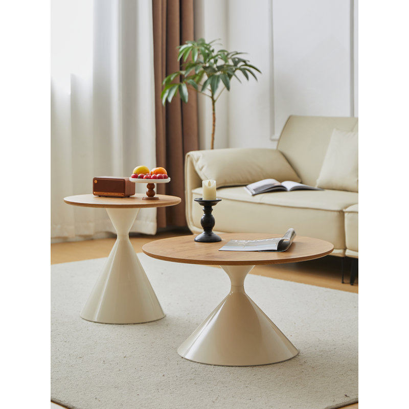 TABLE RONDE BLANC + BOIS