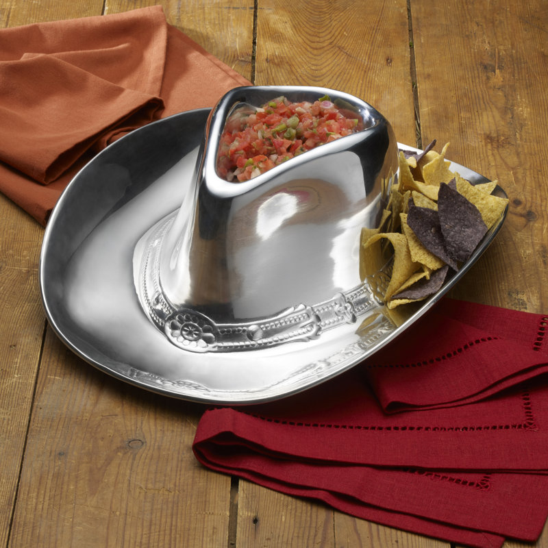 Wilton Armetale Cowboy Hat Chip and Dip Server, 12-Inch-by-15.25-Inch