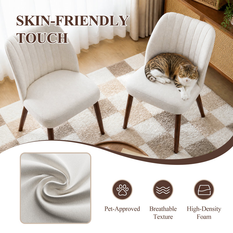 Upholstered Dining Chair, Beige