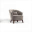 Fauteuil d'appoint rembourré de luxe, siège simple capitonné en tissu gris doux