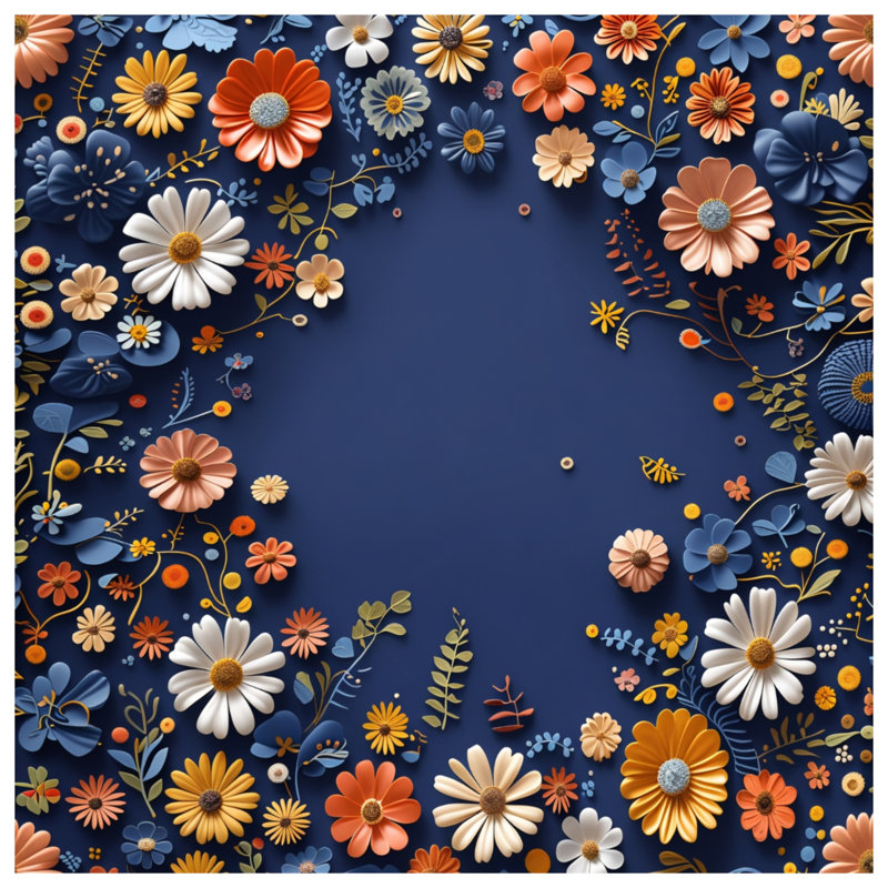Tapis de bain floral, L 24 po x L 17 po
