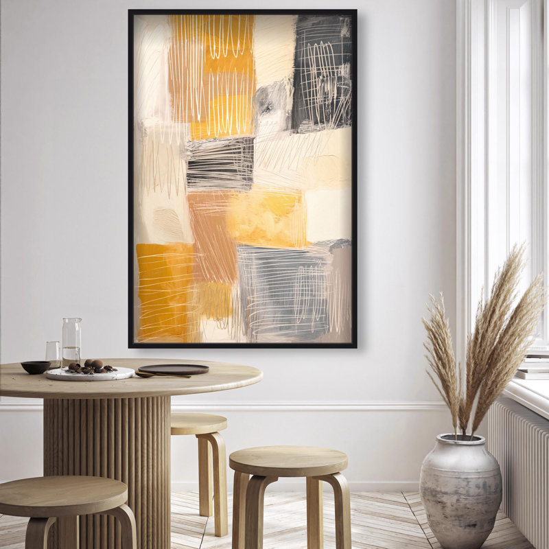 Oliver Gal Linework Labyrinth II Abstract - Luxury Shadowbox Framed Wall Art, 55" H x 37" W, Black