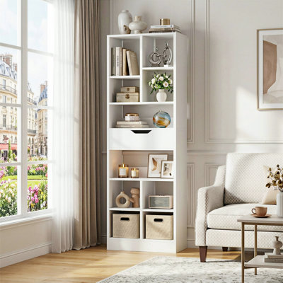 Bibliothèque avec tiroir et tablettes pour le salon et le bureau personnel
