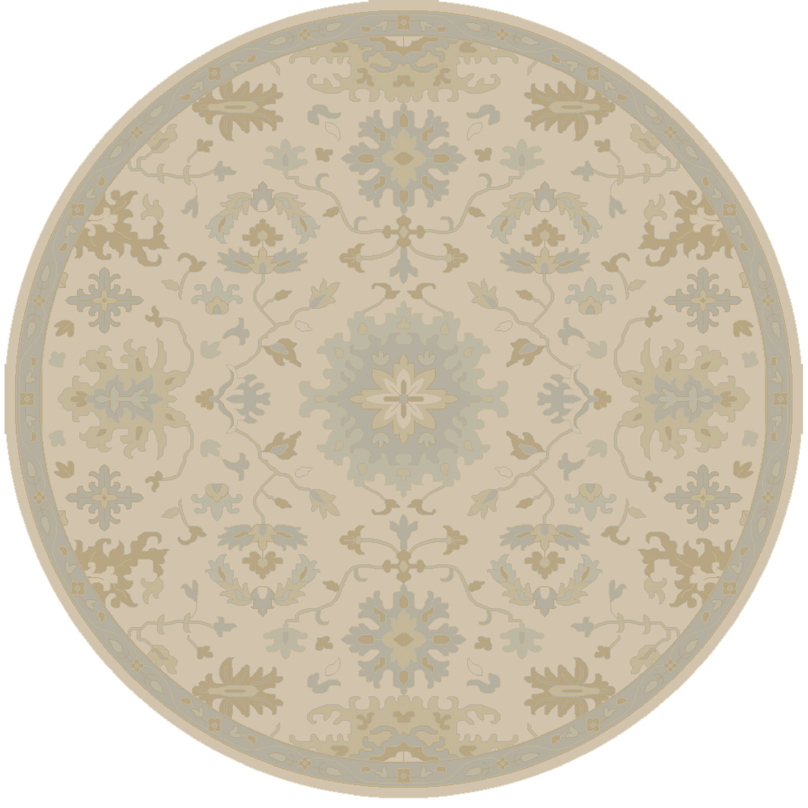 Arden Hand-Woven Wool Floral Rug, Round 9'9"