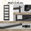 Porte de grange coulissante en verre et bois 80 po H 5-Lite avec ensemble de quincaillerie d'installation-122513047-118013949-135753575