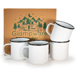 Rolled Black Rim Mug Set/4