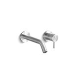 Acquaco Linki Deco Wall Mount Two-Hole Single Handle Bathroom Lavatory Faucet with 6-7/8'' Spout Reach