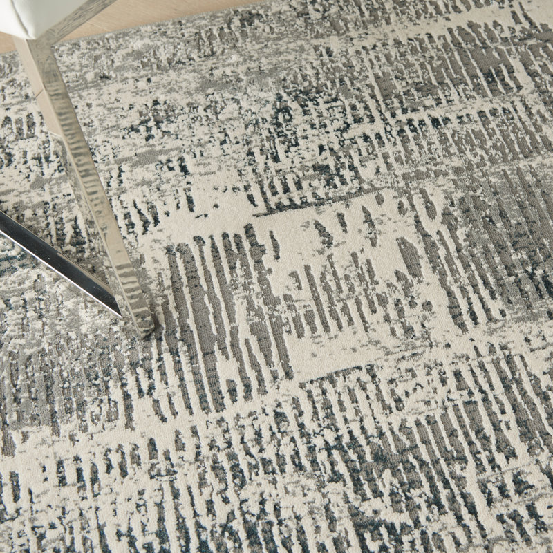 Uptown Abstract Area Rug in Gray, Rectangle 4' x 6'