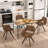 5-Pieces Dining Table Set for 4, Swivel Upholstered Chairs with Rectangular Table for Kitchen Dining Room Space Saving-1023551807-1023551800