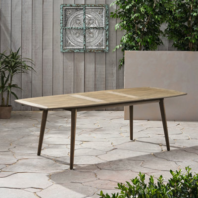 Table d'extérieur extensible en bois gris - offre des sièges supplémentaires par temps gris