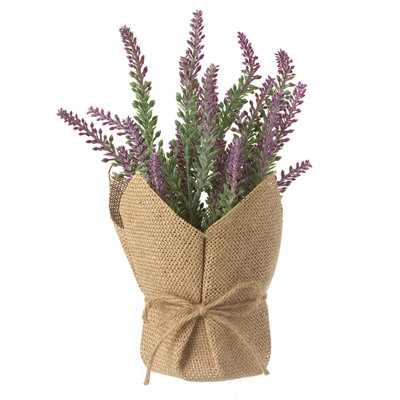 28 cm H Artificial Lavender in Basket