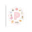 Lettre illustrée P rose - impression-52820548-52820549-52820558