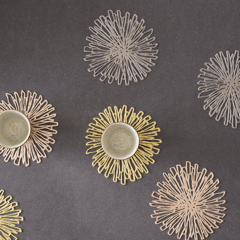 Bloom Vinyl Solid Colour Round Placemat, Gunmetal