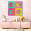 Rétro pastel Pacman sur impression sur toile-1042929854