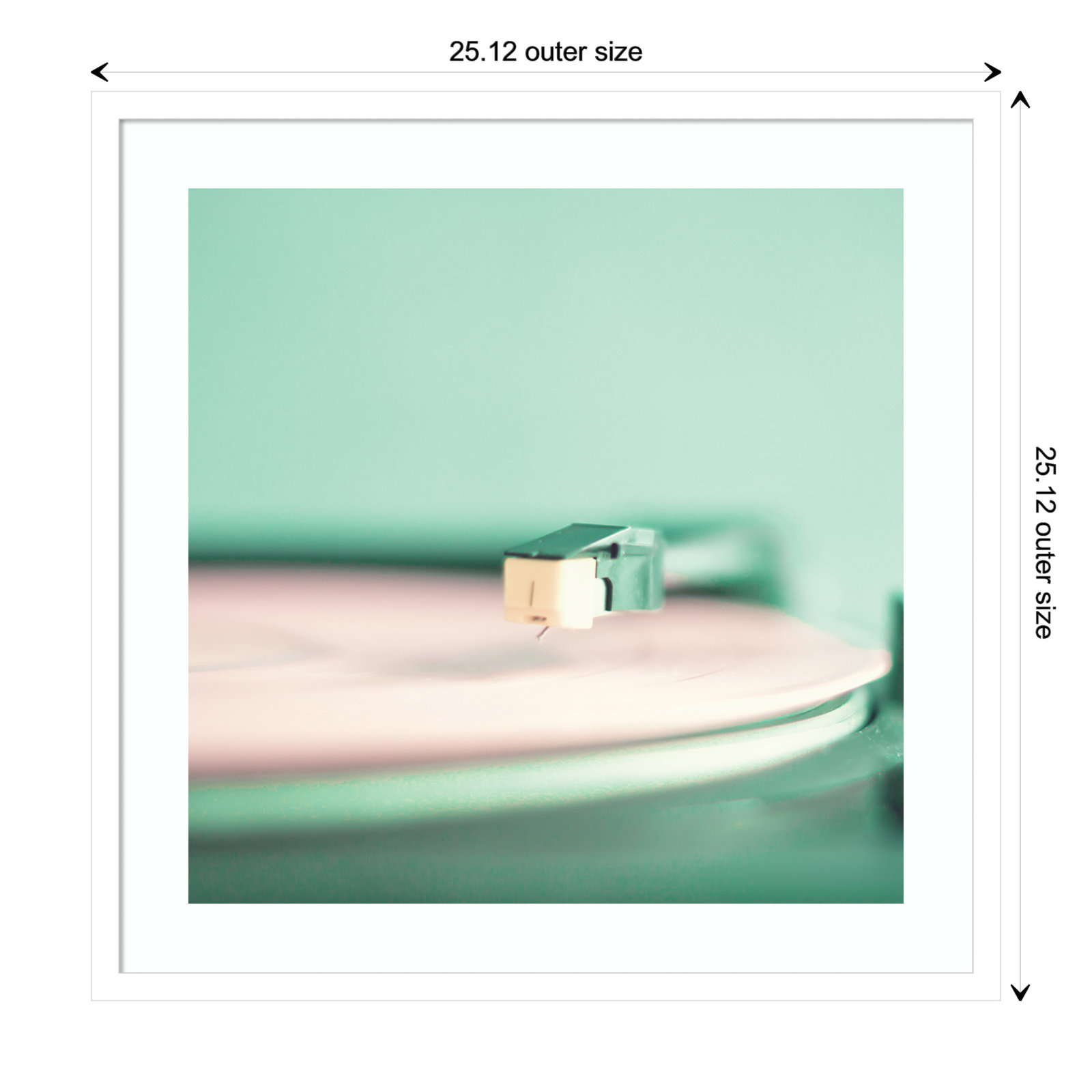 Analogue by Caroline Mint, White, 25.25" H x 25.25" W x 0.88" D