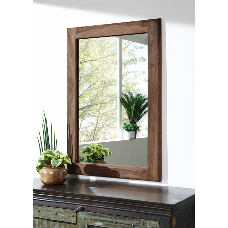 Toronto Wood Wall Mirror, Smoked Cherry