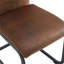 Ensemble de table de salle à manger en MDF noyer brun pour 6 personnes avec chaises en tissu et pieds en métal, style minimaliste moderne