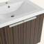 Armoire de salle de bain 24 po avec lavabo en résine, portes à fermeture en douceur, fixation flottante, pour petite salle de bain