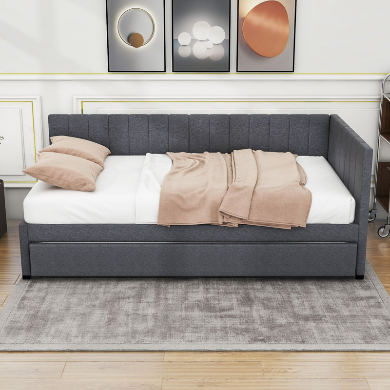 Jayonni Twin Daybed with Trundle, Gray