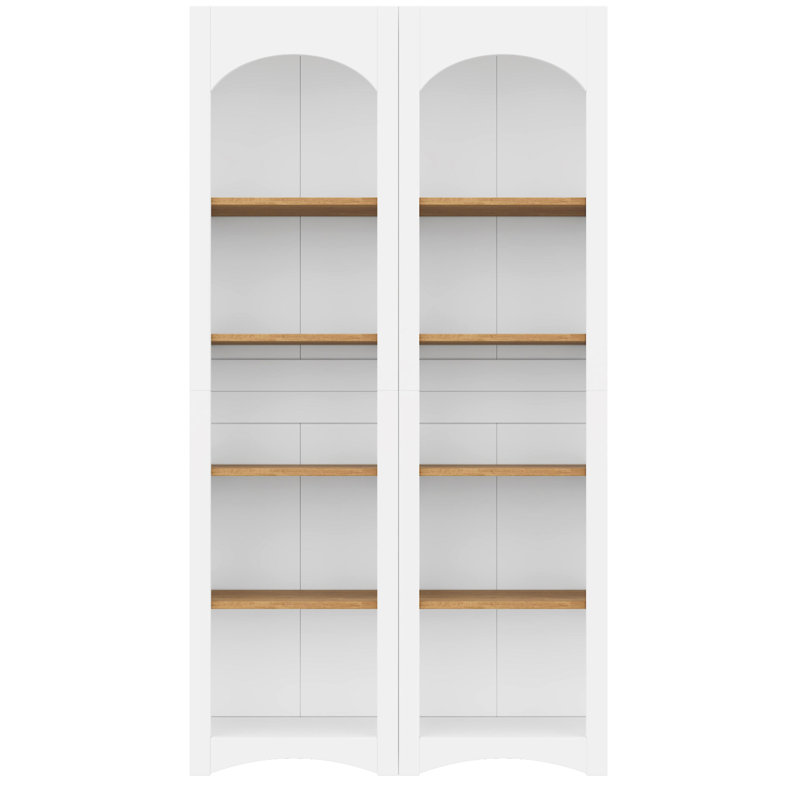 2 armoires de bureau à domicile avec tablettes réglables, bibliothèque, bibliothèque blanche, étagère de rangement pour le salon, le dortoir, le bureau,