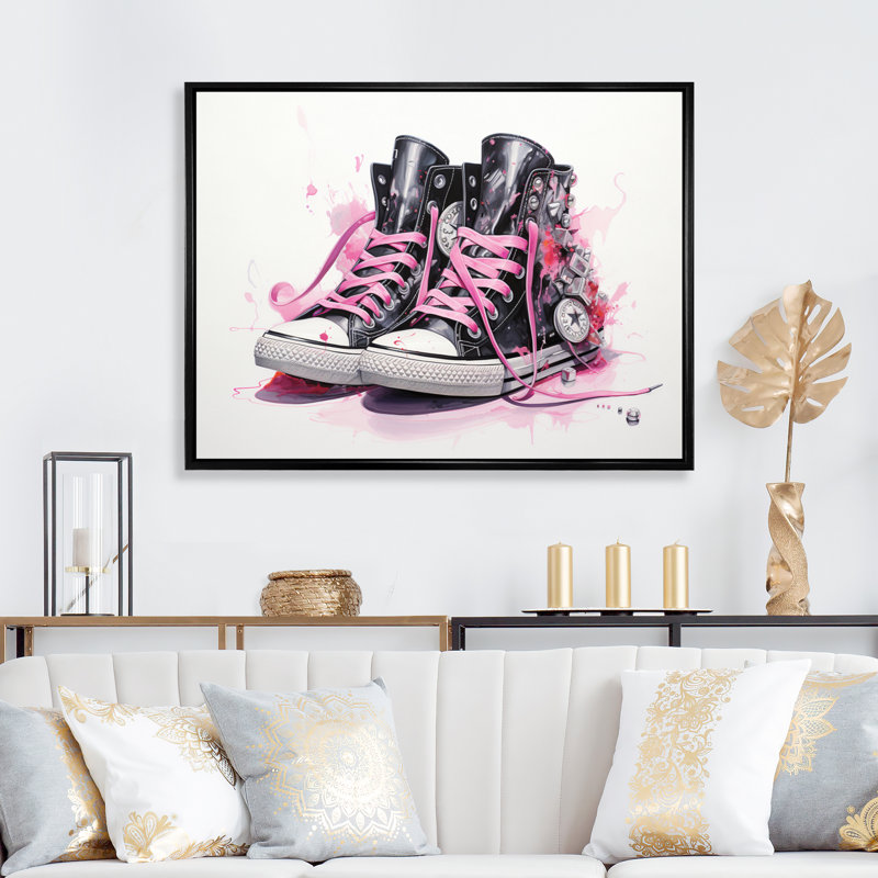 Chaussures de mode obsession - imprimé, H 24 po x l 32 po x P 1 po, Cadre flottant noir