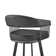 Robinett Swivel Counter or Bar Height Bar Stool with Arms and Footrest in Faux Leather and Metal