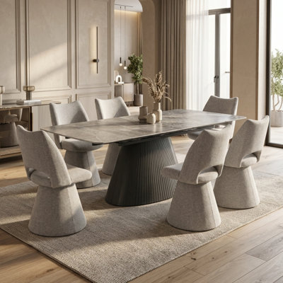 6 -Person Stone Dining Set